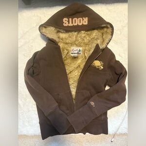 Fur lined roots zip up hoodie